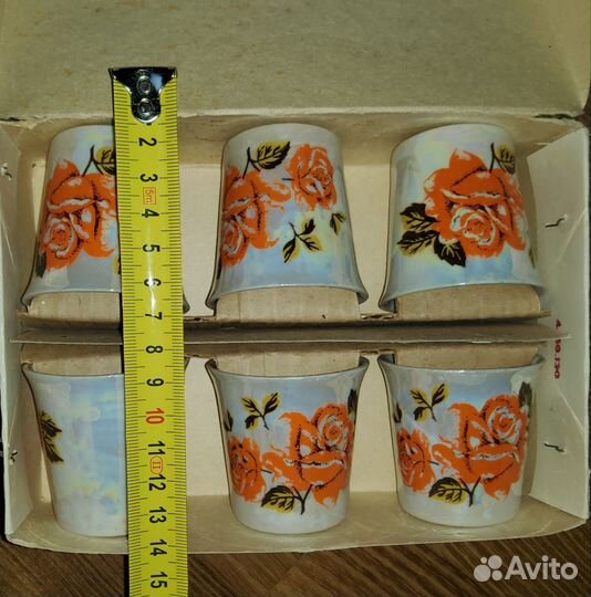 6 шт Стопки Рюмки Фарфор нижегородский сувенир
