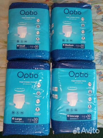 Подгузники-Трусы для взрослых Оптио S,M,L 30 шт