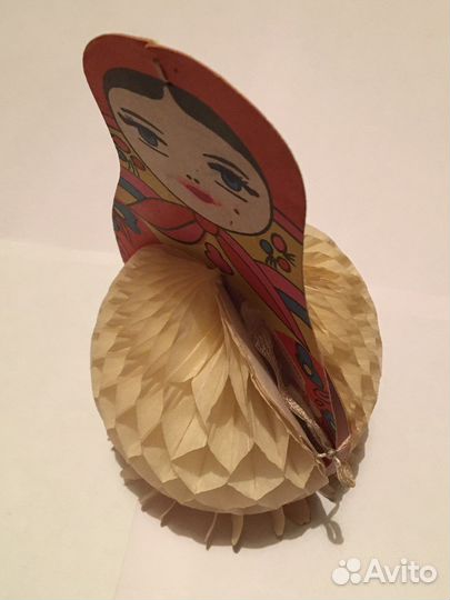 Ёлочная картонная игрушка раскладушка Матрёшка