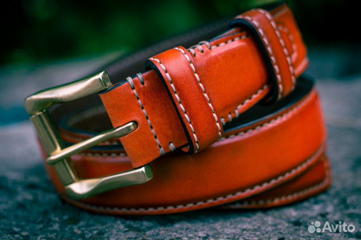 Кожаный ремень ручной работы