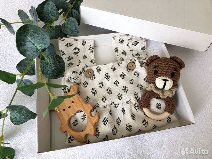 Бэби бокс, погремушка, грызунок, комбинезон 68