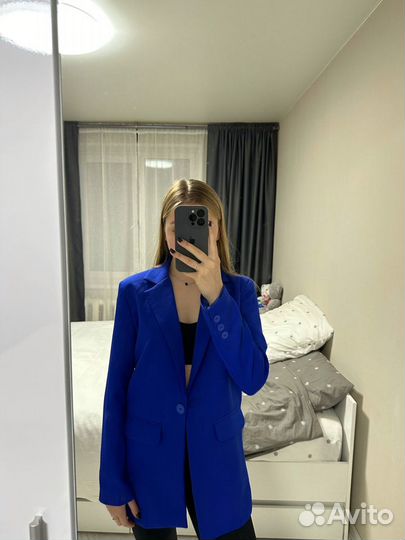 Пиджак женский синий 42