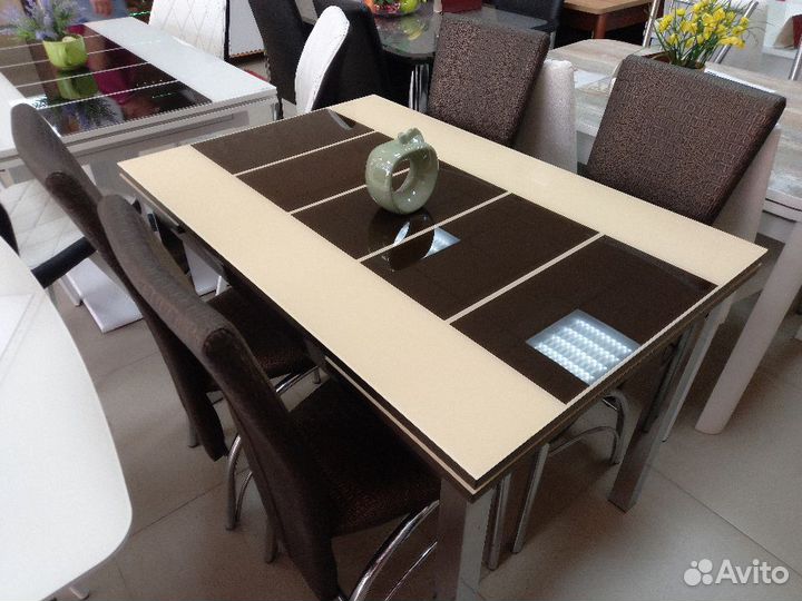 Стол обеденный Аполлон стекло 1,2 м