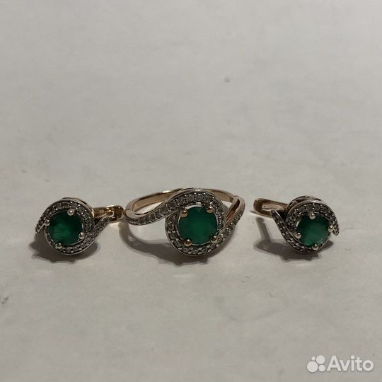 Гарнитур из серебра с бериллами