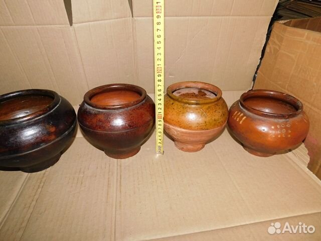 5 старинных.керамических горшков ри.в интерьер