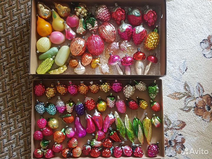 Елочные игрушки СССР овощи-фрукты