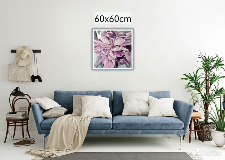 Картина акрил с серебряной поталью 