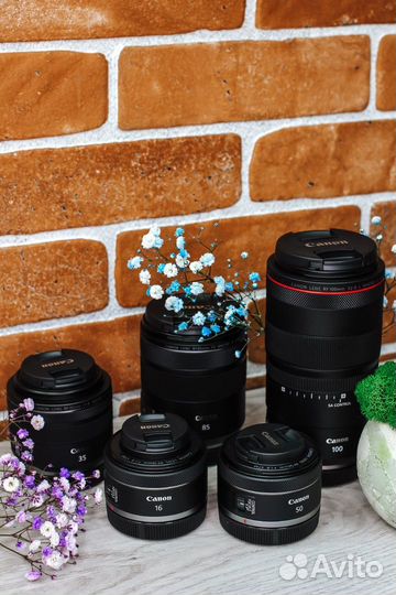 Объектив Canon RF 16, RF 35, RF 50, RF 85, RF 100