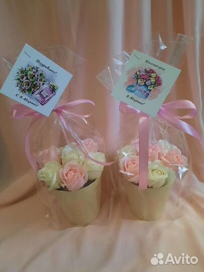 Оригинальный подарок на8марта букет из мыльных роз
