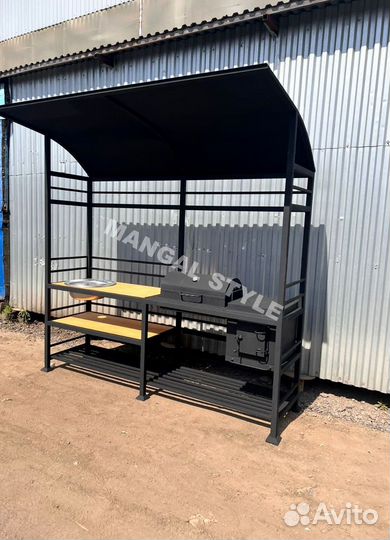 Мангал с печью под казан