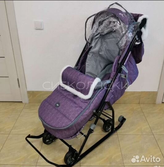 Коляска санки Ника Наши дети 6 сиреневый