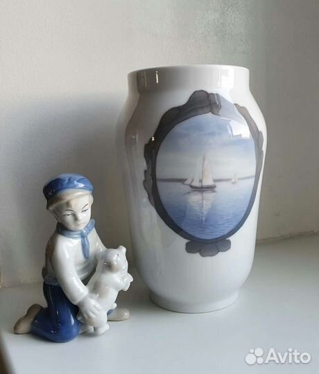 Ваза с морским пейзажем. royal kopenhagen