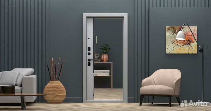 Дверь входная металлическая «Ньюкасл» с зеркалом