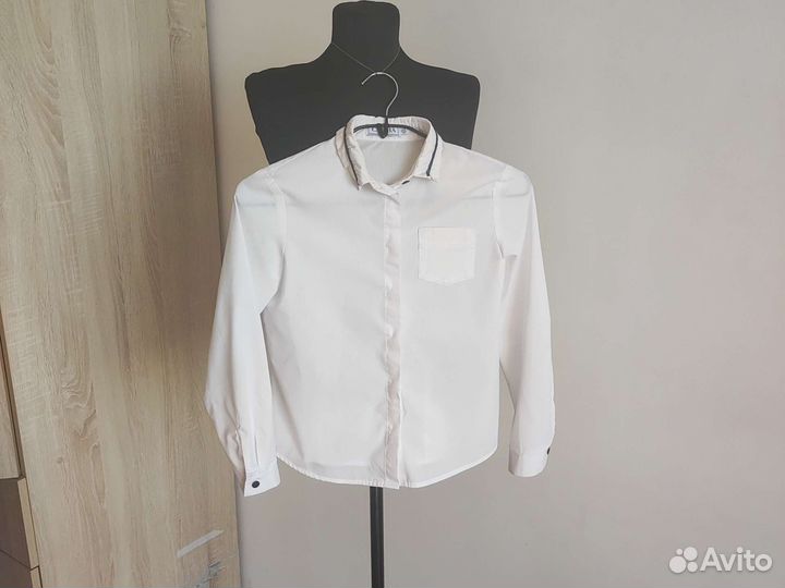 Школьная рубашка для девочки белая 140 см Смена