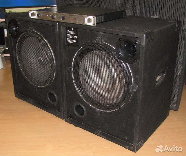 Колонки C-Mark 1080W Pro-115 2шт Усилитель Dual