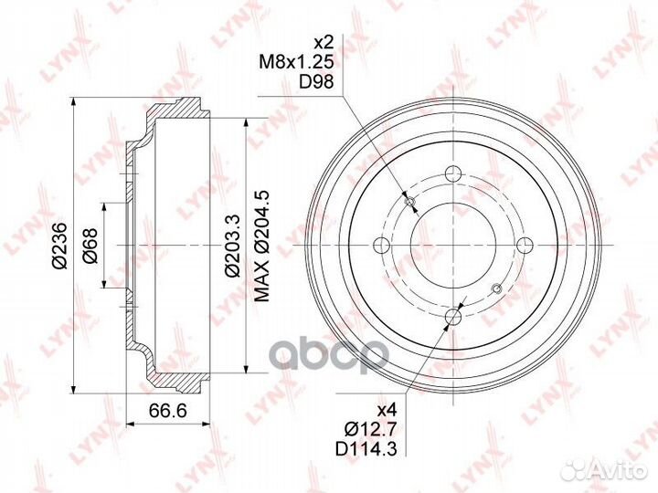 Барабан тормозной (203x43) nissan Almera Classi