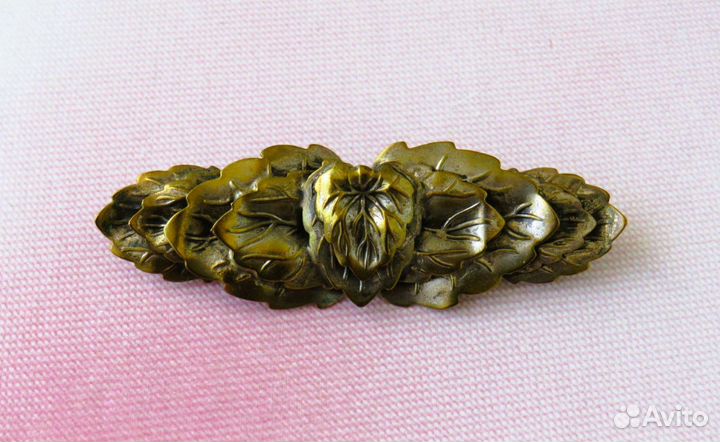 Старинная антикварная крупная брошь Ар-нуво