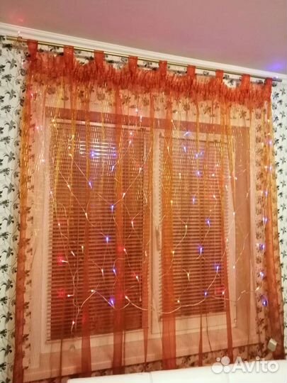 Тюль на трубу. Оранжевая