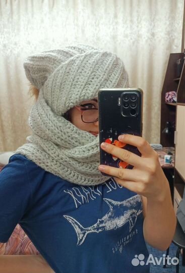 Комплект шапка и снуд