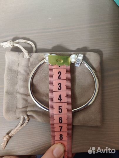 Браслет с жемчугом на 17-18 см винтажный