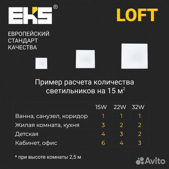 Встраиваемый светодиодный светильник EKS loft - LE