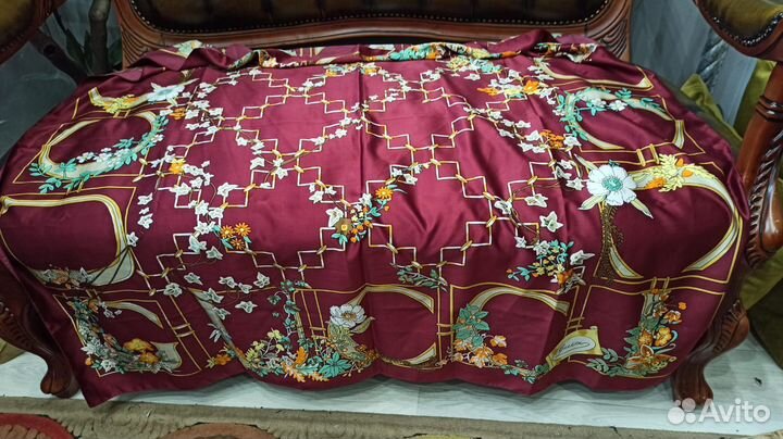 Платок 135см большая шаль шелк gucci италия