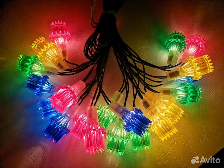 Елочная, новогодняя гирлянда СССР Каскад