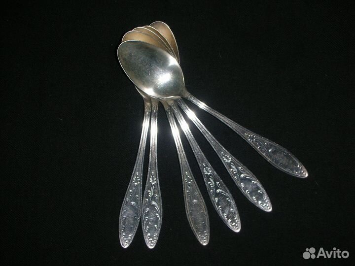 Столовые ложки, 6 штук, мельхиор, СССР