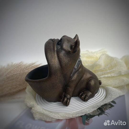 Французский бульдог статуэтка конфетница ключница