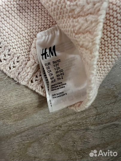 Шапочки для девочки 5 штук hm 86-92