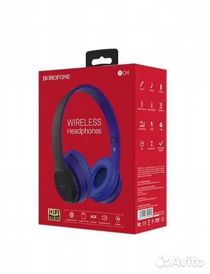 Беспроводные наушники Borofone BO4, синий