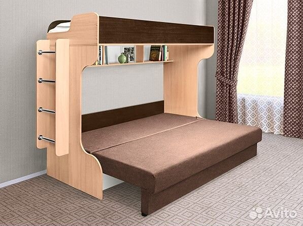 Двухъярусная кровать с диваном