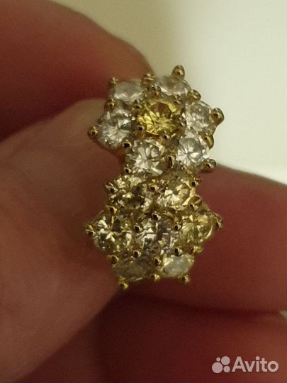 Кольцо с камнями swarovski