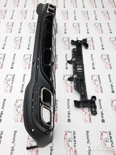 Диффузор с насадками Chrome 63 AMG на GLC 253 рест