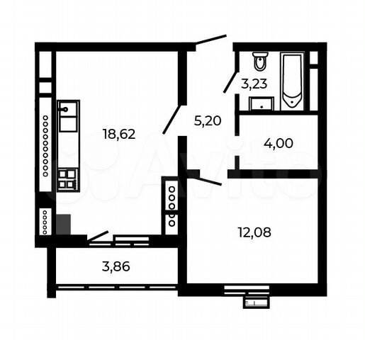 1-к. квартира, 45,1 м², 4/5 эт.