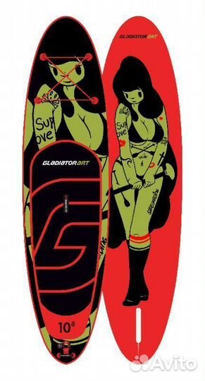 SUP Board gladiator ART 10.8 черный/красный