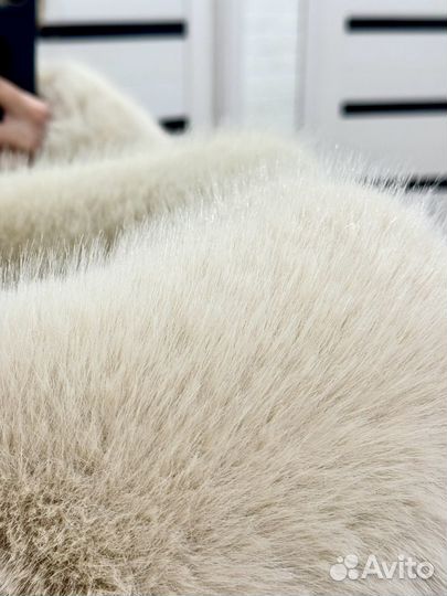 Шуба из эко меха под песца