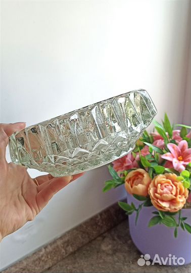 Стеклянная конфетница СССР ваза