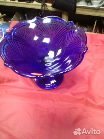Вазы для фруктов цвет синий стекло
