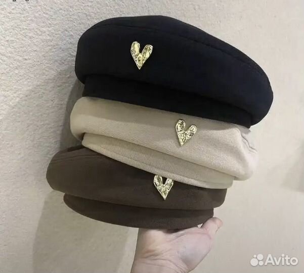 Хлопковый берет с сердечком
