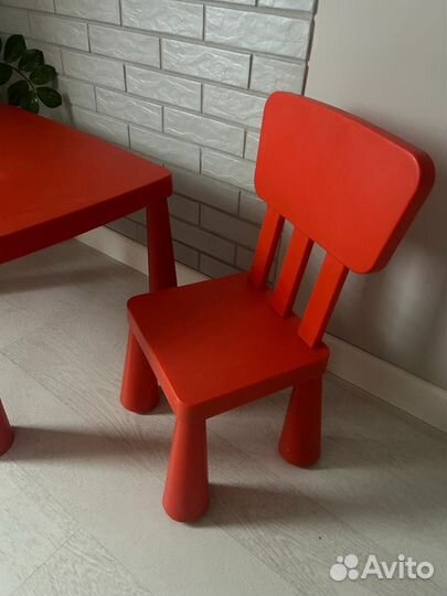 Стол детский икеа + стул детский икеа