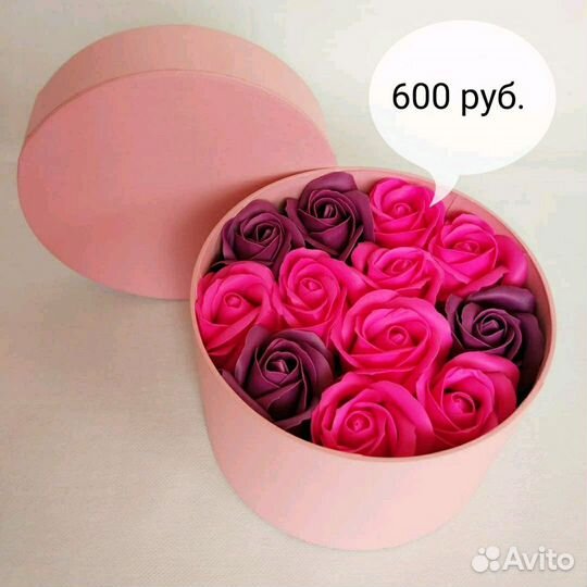 Мыльные розы в коробке
