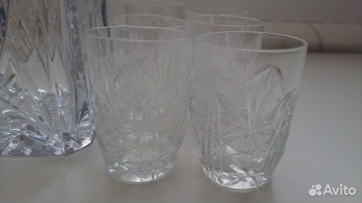 Графин хрустальный СССР, сахарница, рюмки