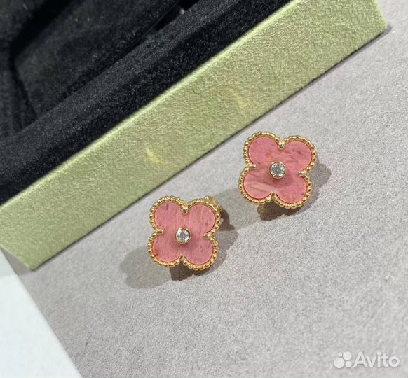 Van Cleef Arpels Серьги Золото Родонит