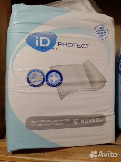 Пеленки впитывающие iD Protect, 60 х 90 см, 30 шт