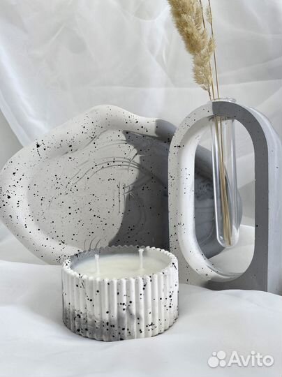 Набор из гипса (свечи из соевого воска)