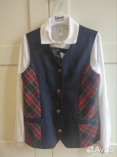 Форма школьная для девочки в клетку рост 140 / 64