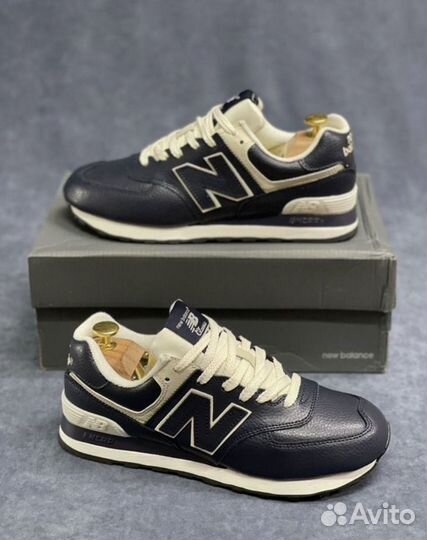 Кроссовки new balance 574 кожаные