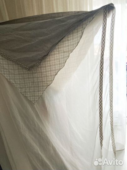 Бортики в кроватку с балдахином (натуральный лён)