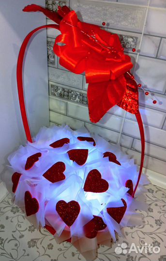 Букет из светящихся сердечек